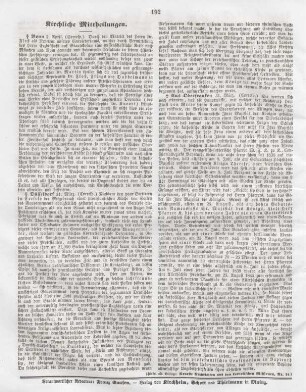 192 Kirchliche Mittheilungen