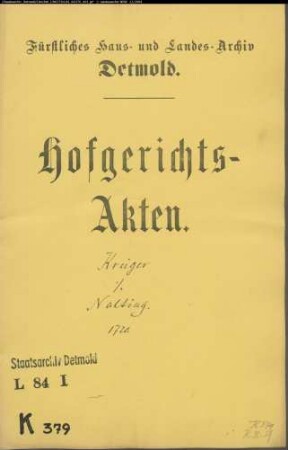 Krüger, Advocatus fisci gegen Bürgemeister Nolting - Anwaltsgebühren