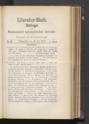 Beilage 30. Juni 1879