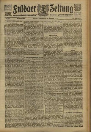 Erste Ausgabe vom Samstag, den 04. November 1911.
