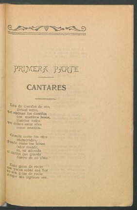 Primera parte : Cantares