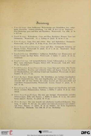 Steinzeug (Nr. 1-13)