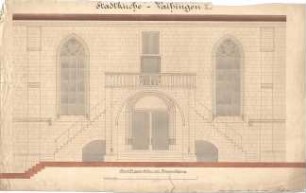 Dolmetsch, Heinrich; Vaihingen / Enz; Ev. Pfarrkirche, Restaurierung - Alter Zustand - Treppenaufgang Süd (Ansicht)