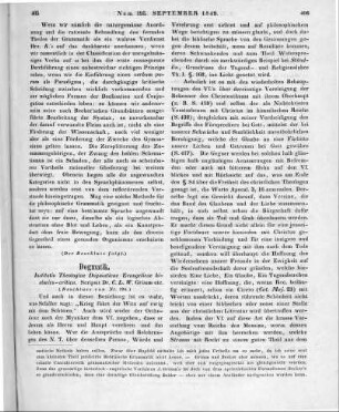 Grimm, C. L. W.: Institutio theologiae dogmaticae evangelicae historicoçritica. Jena: Hochhausen 1848 (Beschluss von Nr. 194)
