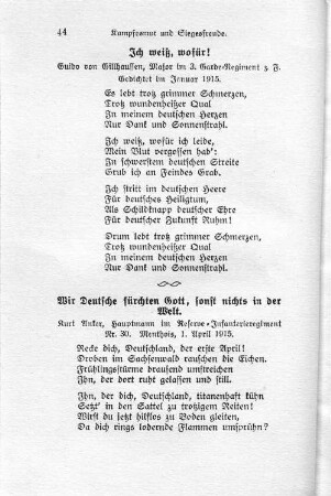 Wir Deutsche fürchten Gott, sonst nichts in der Welt.
