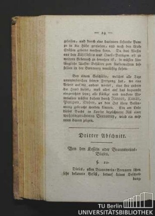 Dritter Abschnitt. Von den Kesseln oder Branntweins-Blasen.