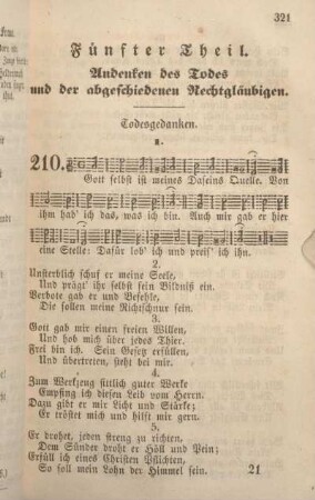 Fünfter Theil. Andenken des Todes und der abgeschiedenen Rechtgläubigen.