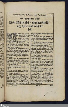 Der Vierzehende Titul: Von Mißwachs / Hungersnoth, auch theuer: und wohlfeiler Zeit.