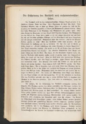 Die Erscheinung des Antichrist nach muhammedanischer Lehre