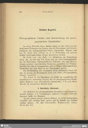 Drittes Kapitel, Photographische Chemie oder Beschreibung der photographischen Chemikalien