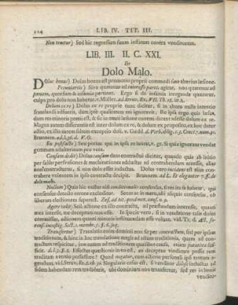 Lib. III. II. C. XXI. De Dolo Malo.