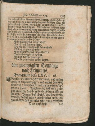 Am zwantzigsten Sonntage nach Trinitatis. Evangelium Jesa. LXV, 11 - 16