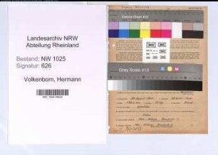 Entnazifizierung Hermann Volkenborn , geb. 29.08.1903 (Techniker)