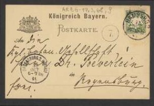 Brief von August Vill an Hermann Poeverlein
