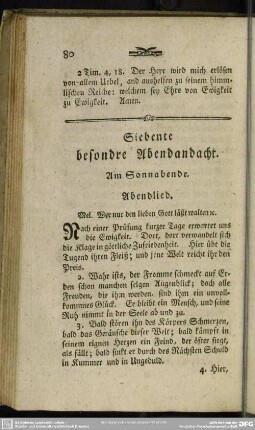 Siebente besondre Abendandacht