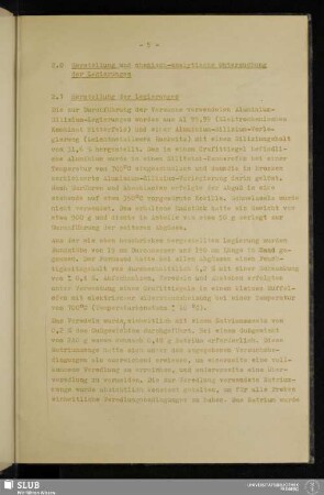 2.0 Herstellung und chemisch-analytische Untersuchung der Legierungen