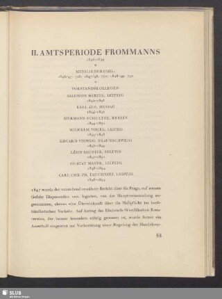 II. Amtsperiode Frommanns
