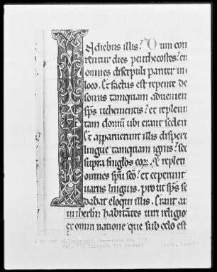 Lektionar, Ms. 119, folio 113, Textseite mit Initiale I(n diebus)