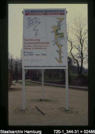 Informationstafel Schanzenviertel, Sanierung