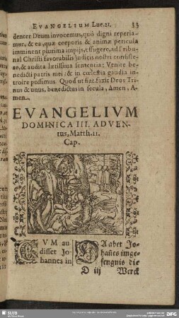 Evangelium Dominica III. Adventus, Lucae 21. Cap.