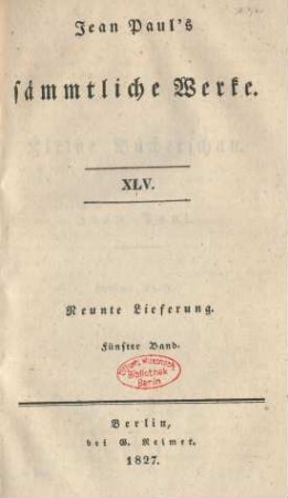 Bd. 45 = Lfg. 9, Bd. 5, Theil 2: Kleine Nachschule zu ästhetischen Vorschule