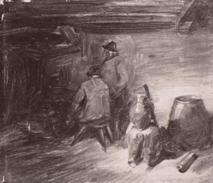 Interieur mit zwei Bauern