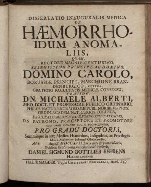 De Hæmorrhoidum Anomaliis,