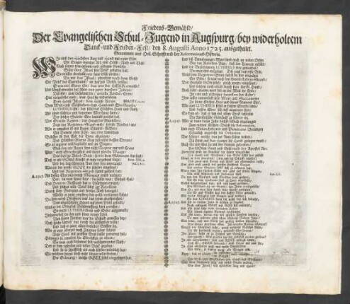 Friedens-Gemähld ... Anno 1725. ausgetheilet ...