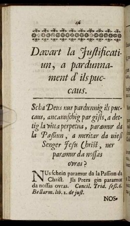 Davart la Justificatiun, a pardunnament d' ils puccaus.