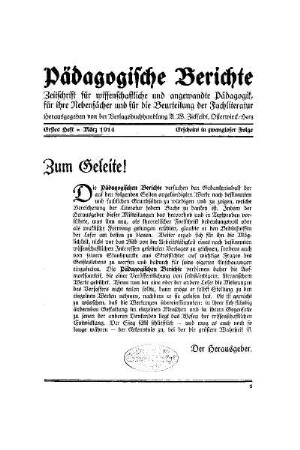 Zum Geleite