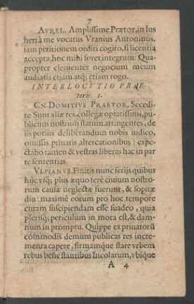 Interlocutio Praetoris I.