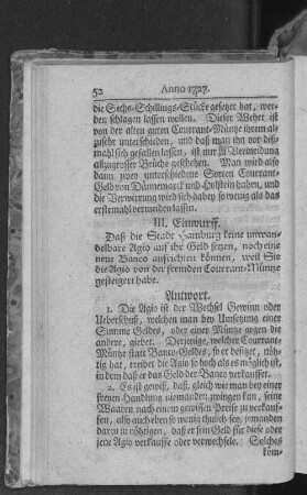 III. Entwurff.