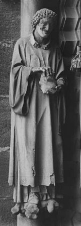 Bamberg, Dom, Adamspforte, Stephanus. Figuren seit 1944 im Diözesanmusem Bamberg