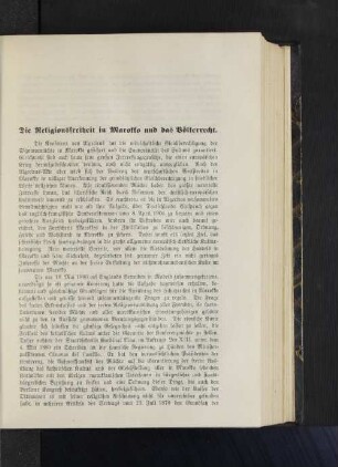 Die Religionsfreiheit in Marokko und das Völkerrecht.