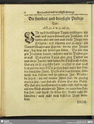 Die hundert und dreysigste Predigt