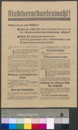 Flugblatt der SPD zur Stadtverordnetenwahl am 1. März 1931