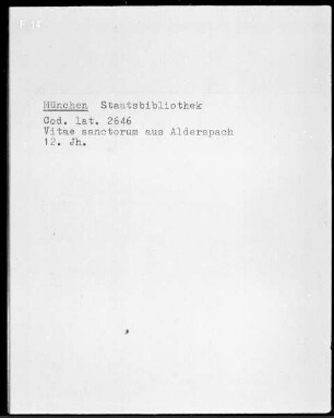 Vitae sanctorum aus Alderspach