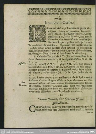 (I.) Faciem Cometae, sive figuram & magnitudinem