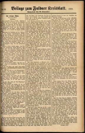 Zweite Ausgabe vom Samstag, den 22. September 1900.