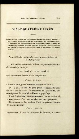 Vingt-Quatrième jusque Trentième Lecon.