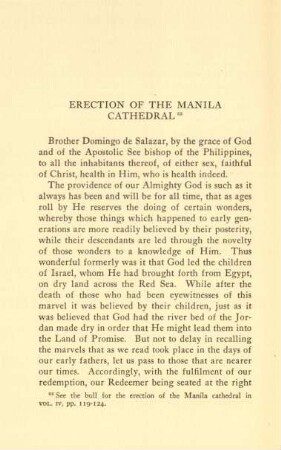 Erection of the Manila Cathedral