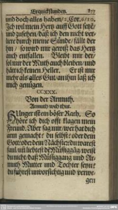 CCXXX. Von der Armuth