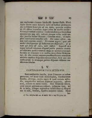 §. V. Cantharidum Usus Internus.
