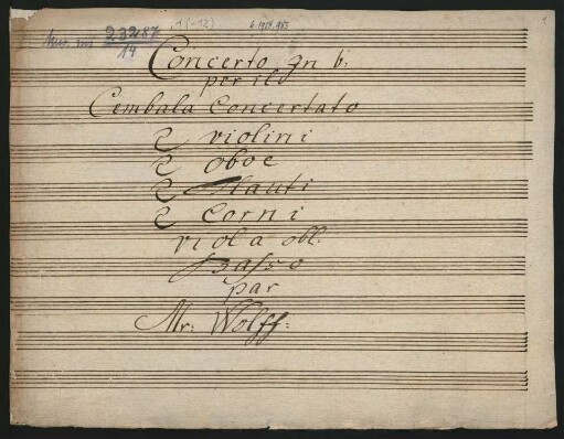 Konzerte; cemb, orch; B-Dur
