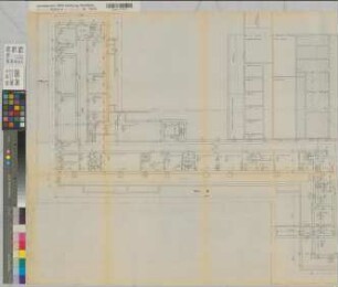 Münster (Münster) Hautklinik der Universität Grundriß Kellergeschoß 1967 1 : 100 73 x 158 Pause Staatshochbauamt Münster Regierung Münster Nr. 33970