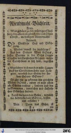 Abendmahl-Büchlein.