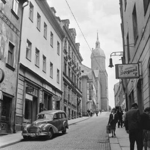 Annaberg, Große Kirchgasse : Annaberg-Buchholz, Große Kirchgasse. Blick zur Stadtkirche Sankt Annen