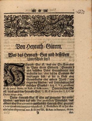 Tractatus De Jure & Privilegiis Dotium Oder von Recht und Freyheiten Der Heyraths-Güter, Oder Vollkommener Unterricht, von Heyraths-Gütern, ...