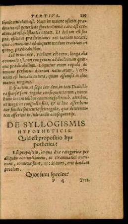 De Syllogismis Hypotheticis.