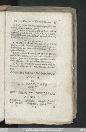 Locus II. De S. S: Trinitate Sive De Deo Relative Considerato.
